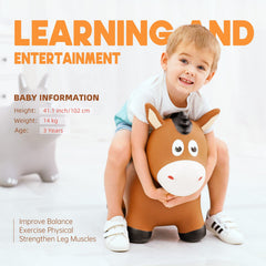 ZOOJOY bouncy horse toy with flowing mane for imaginative play
