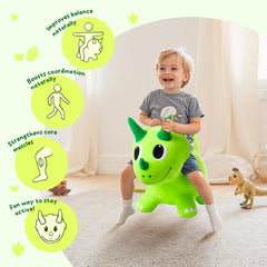 ZOOJOY plush dino hopper's four sturdy legs enhance balance during play