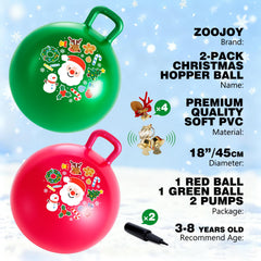 ZOOJOY hopper ball 18-inch green with handle for stable, active bouncing.