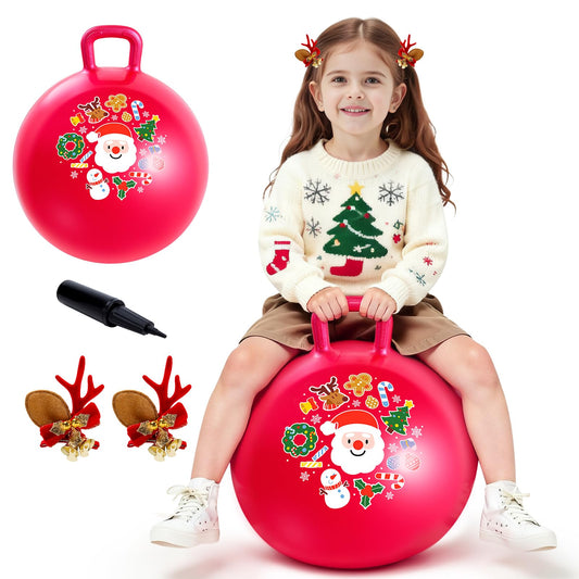 ZOOJOY hopper ball 18in Santa red for energetic play and holiday fun.