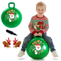 ZOOJOY green 18-inch hopper ball for indoor or outdoor play and balance practice.