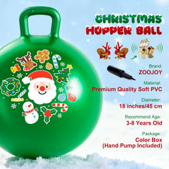 ZOOJOY hopper ball handle closeup showing secure grip during bouncing.