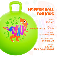 ZOOJOY Hopper Ball with textured grip handle for secure bouncing sessions.