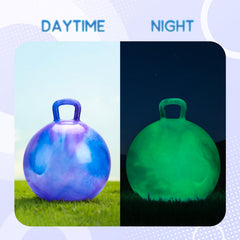 ZOOJOY hopper ball being inflated to the right height for comfy bouncing.