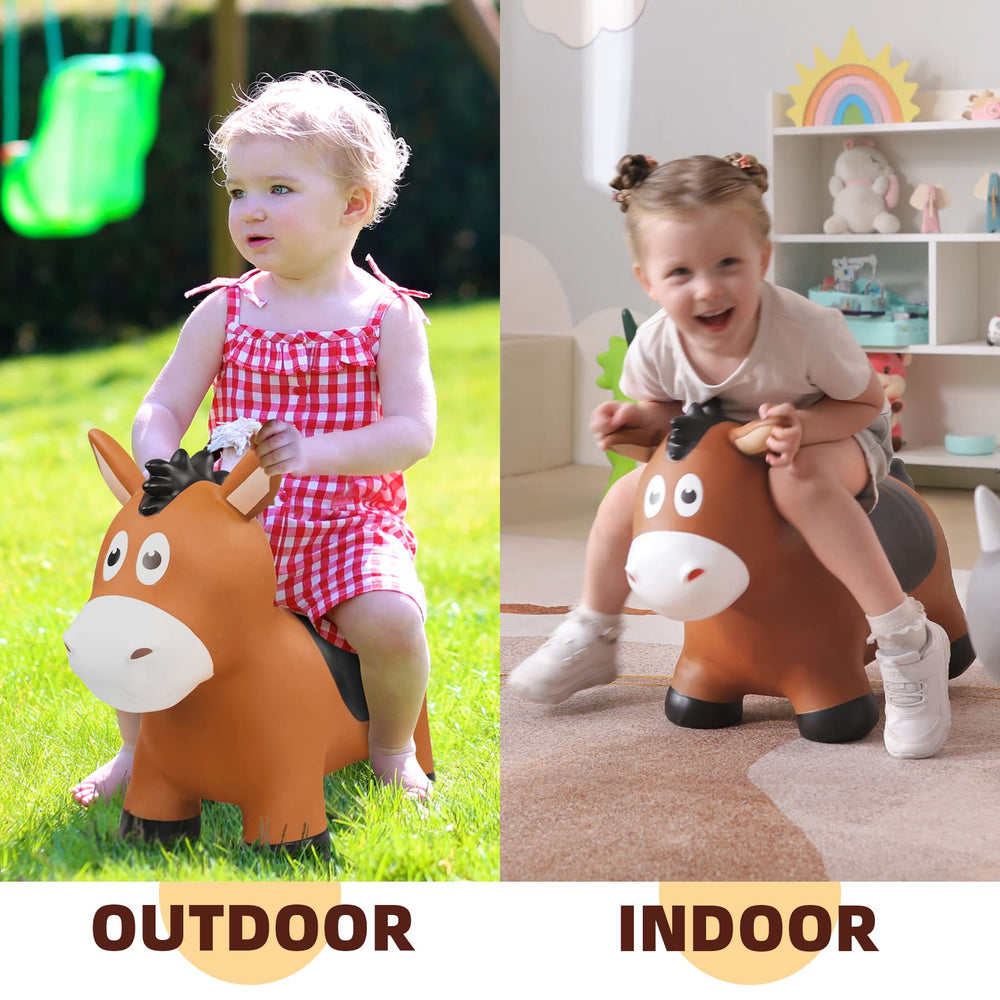 ZOOJOY inflatable horse saddle brown for stable riding posture