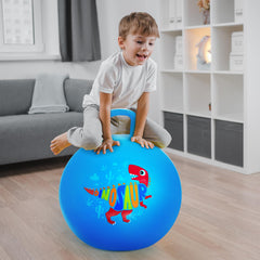 ZOOJOY kids playing with the dinosaur hopper ball