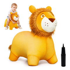 ZOOJOY Lion Hopper front-view promotes toddler balance and imaginative play.