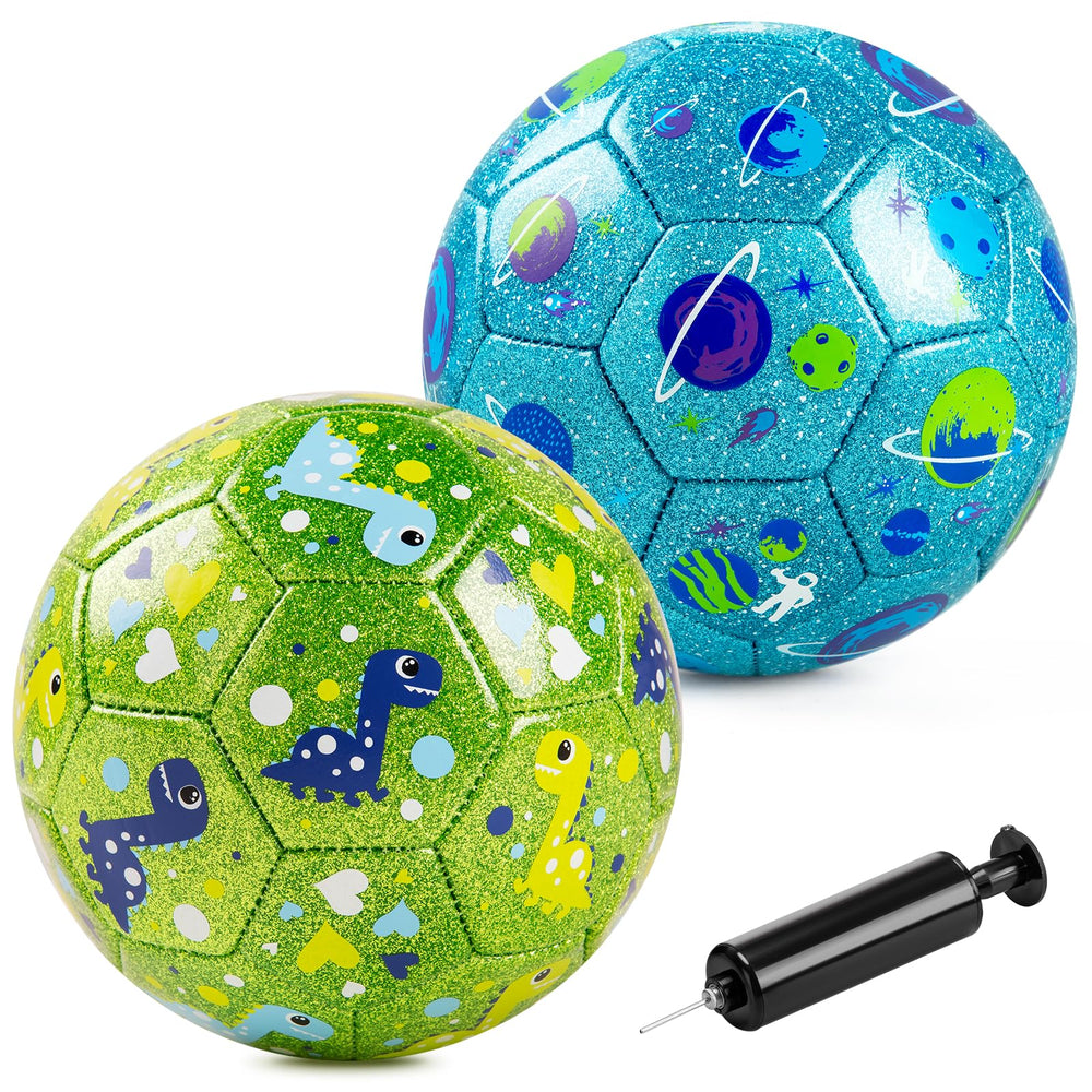 ZOOJOY dinosaur glitter size-2 soccer ball for toddlers outdoors and imagination