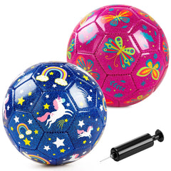 ZOOJOY soccer ball Size 2 with unicorn and butterfly graphics for toddlers