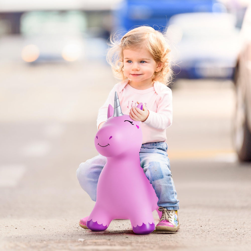 ZOOJOY Unicorn Bouncy Hopper child playing outdoors enjoying active fun