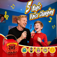 Zosxi mini karaoke machine with two mics in use enables duo singing at home