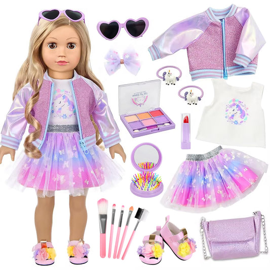 ZQDOLL American 18-inch doll clothes bundle for creative dressing and storytelling