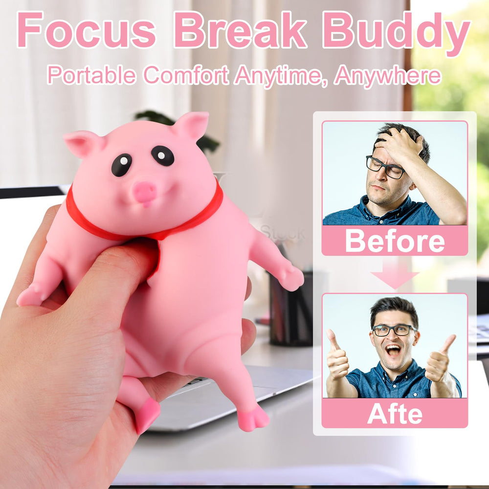 ZRW pig squishy toy close-up, safe latex material for worry-free squeezing