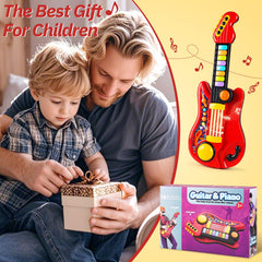 Zsinb Kids Guitar-Piano 2-in-1 toy scene supports early motor and musical curiosity.