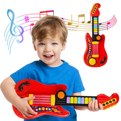 Zsinb Kids Guitar-Piano 2-in-1 front view demonstrates portable music exploration for toddlers.