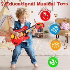Zsinb Kids Guitar-Piano 2-in-1 adjustable strap image shows easy-carry playtime.