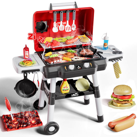 Zsinb kids play kitchen two-tier grill scene for imaginative outdoor cooking.