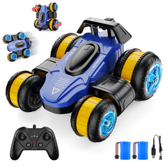 ZSYMIMRC high-speed drift car front view showing its blue body and dynamic lines for outdoor play.