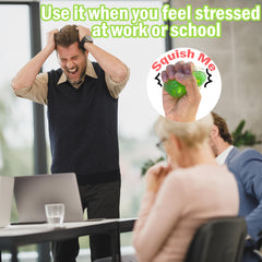 ZTATU frog stress ball resting on desk, portable fidget companion for work or study.