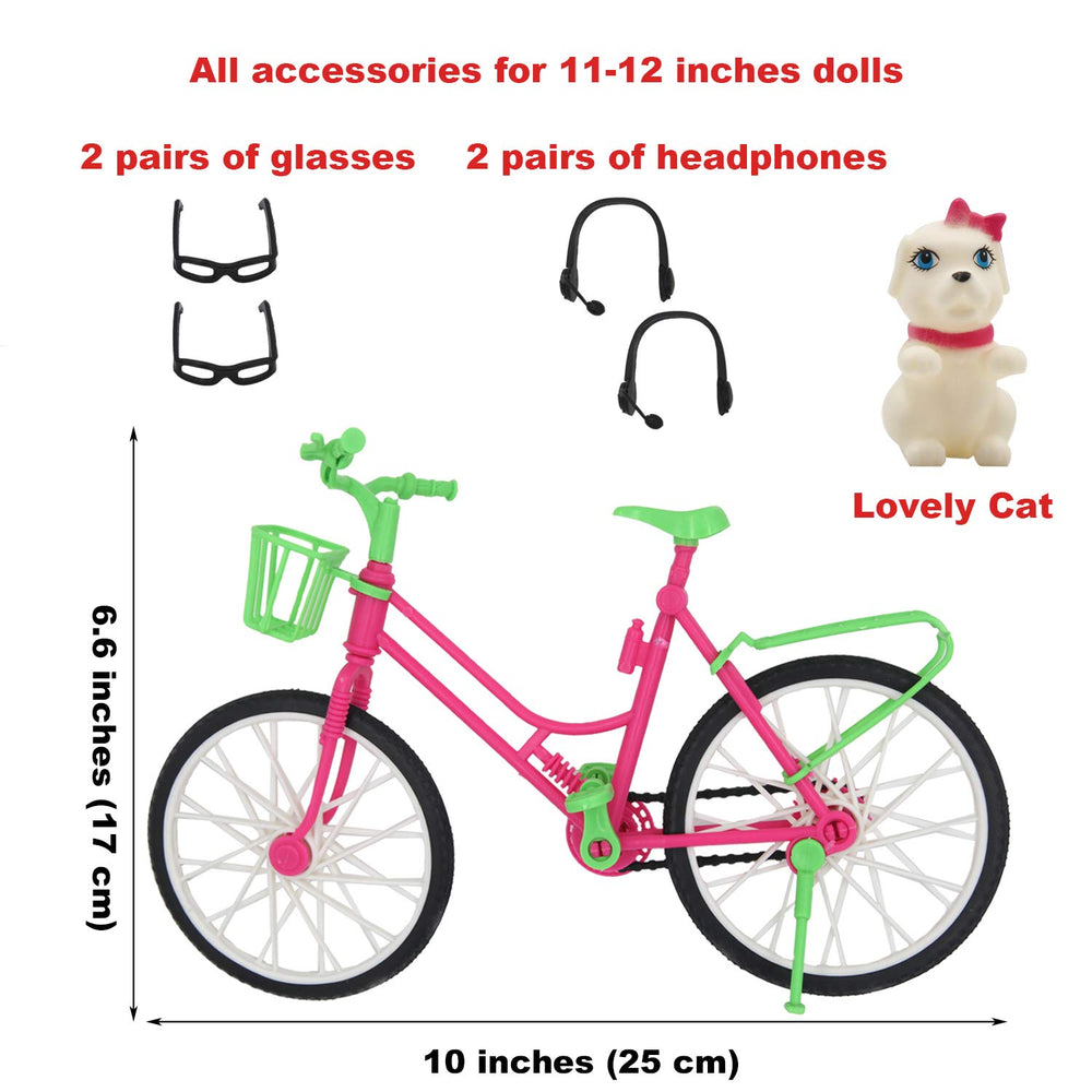 ztweden doll bike green or pink for 12-inch dolls