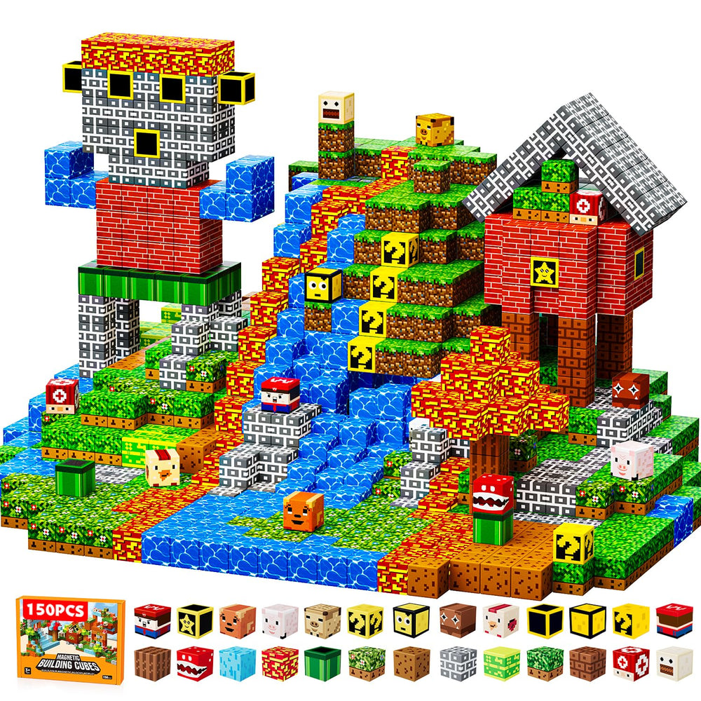 ZUBARR 150pcs magnetic blocks collection for creative building and learning.