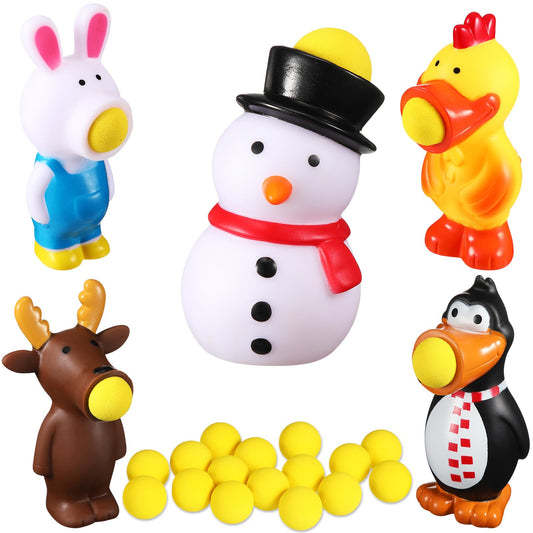Zubebe Christmas foam ball shooter set with five pieces for indoor or outdoor fun.