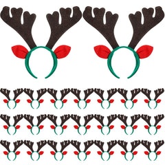 Zubebe 24-pack Christmas reindeer antlers headbands for festive group photos.