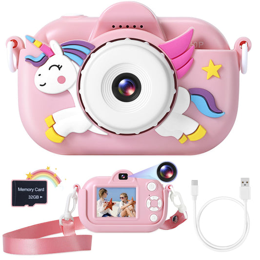 ZUODUN Kids Camera front view shows compact, kid-friendly design.