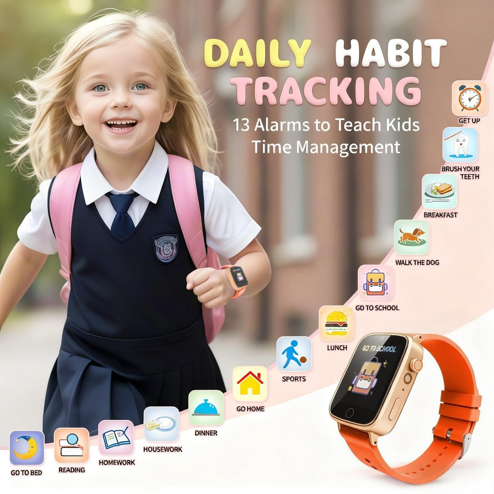 ZUODUN orange kids watch pedometer: motivates daily activity through steps.