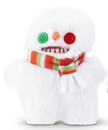 ZURU Fuggler Festive Snowman close-up, quirky teeth for playful holidays.