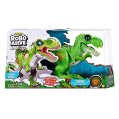 ZURU Robo Alive Attacking T-Rex green bites and roars during pretend battles