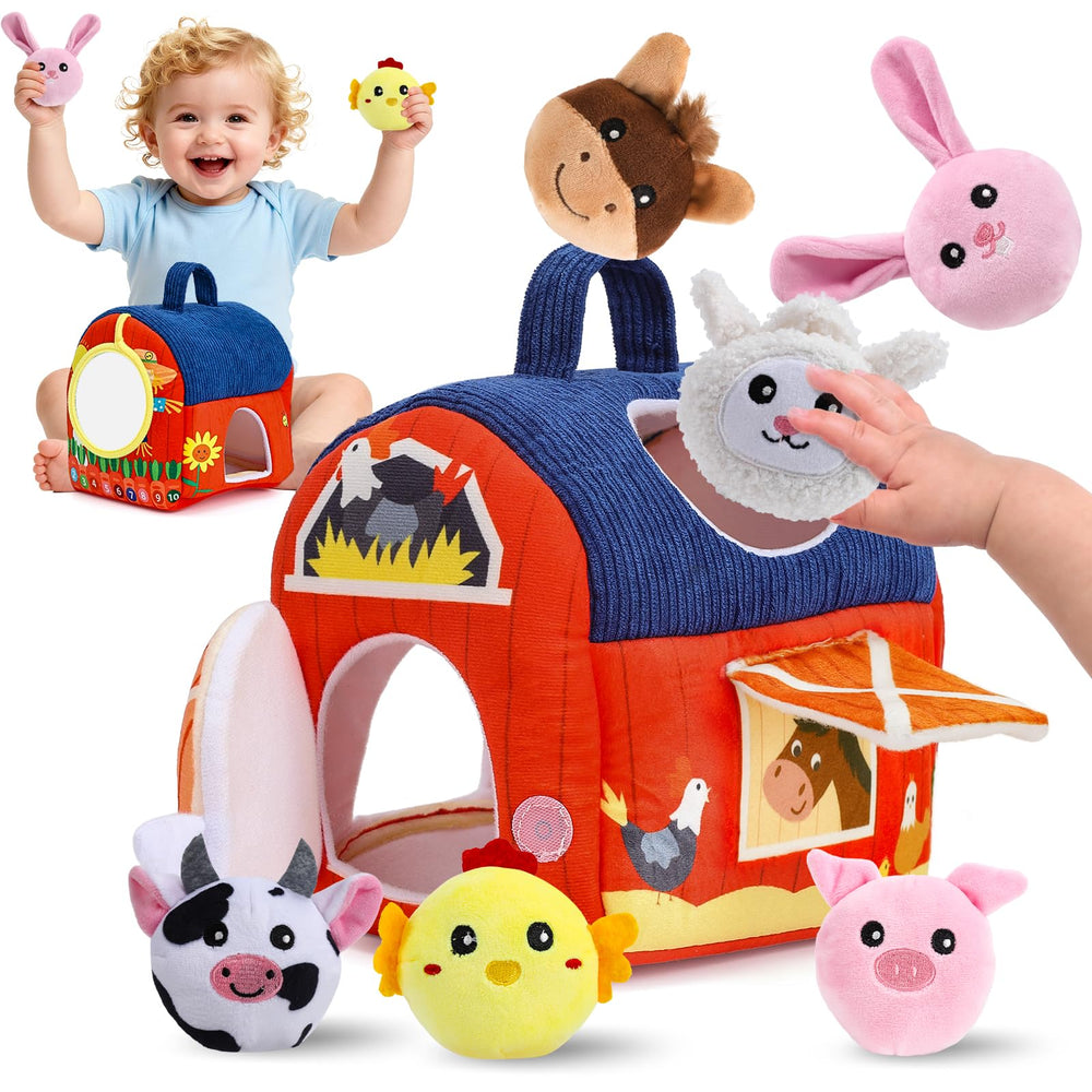 ZXHWTG soft barn set for babies, safe plush for little hands.