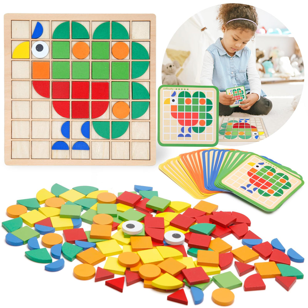 Zycolo Montessori tangram board supports focused pattern planning and color practice.