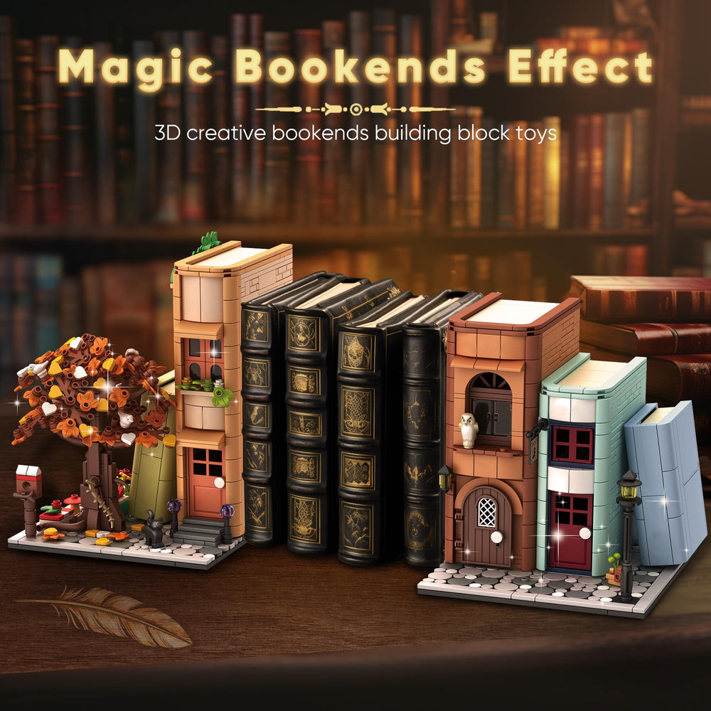 Zylvoxia Magic House bookend on a bookshelf adds character to a library