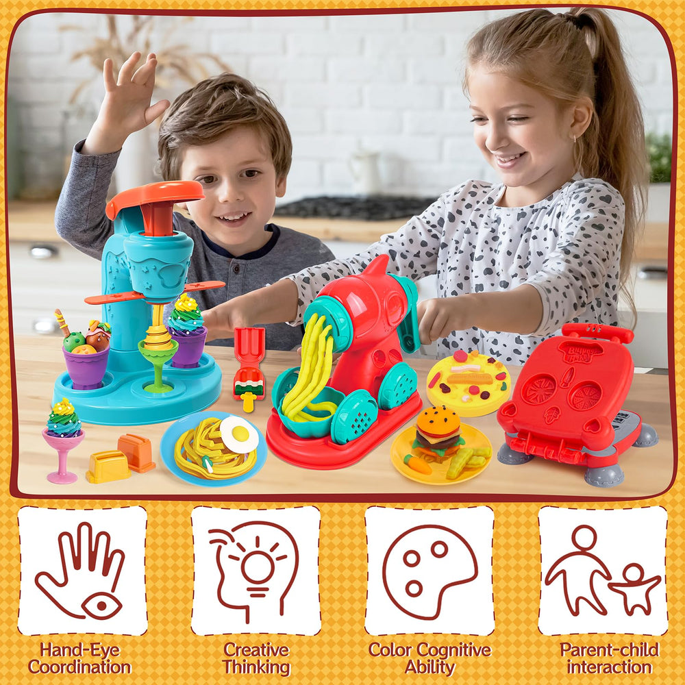 ZYYBQW family dough playtime fosters shared creativity.