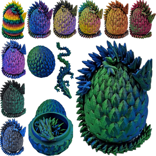 ZZ LIFE dragon egg in blue-green silk showcases premium craftsmanship for calming tactile display.