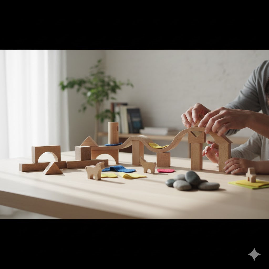 Open-ended building toys encouraging creativity, imagination, and independent play for children