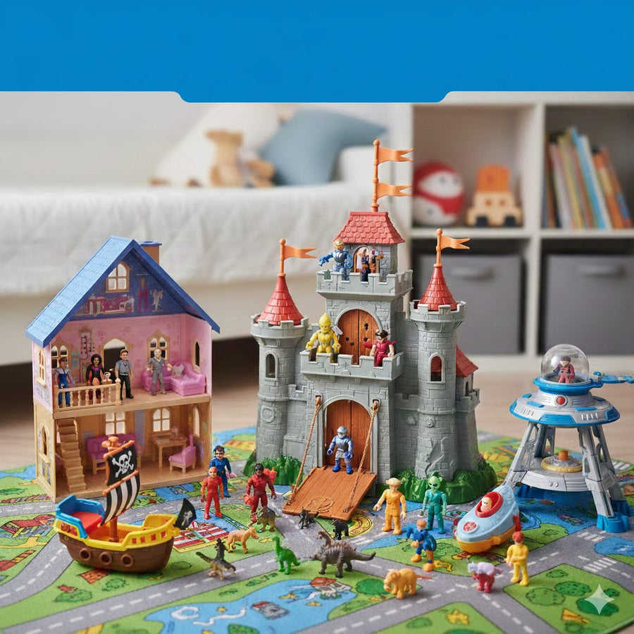 Toy figures and playsets for imaginative play