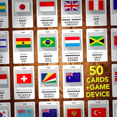 100 PICS Flags four-door reveal feature showing a mystery flag