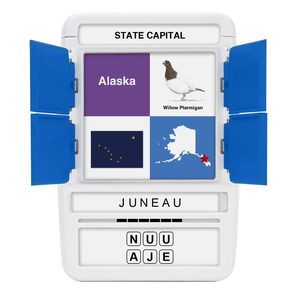 100 PICS US States & Capitals ages 6 plus suitable for kids and adults to learn together