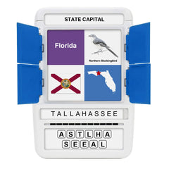 100 PICS US States & Capitals travel-friendly pocket design supports learning on trips