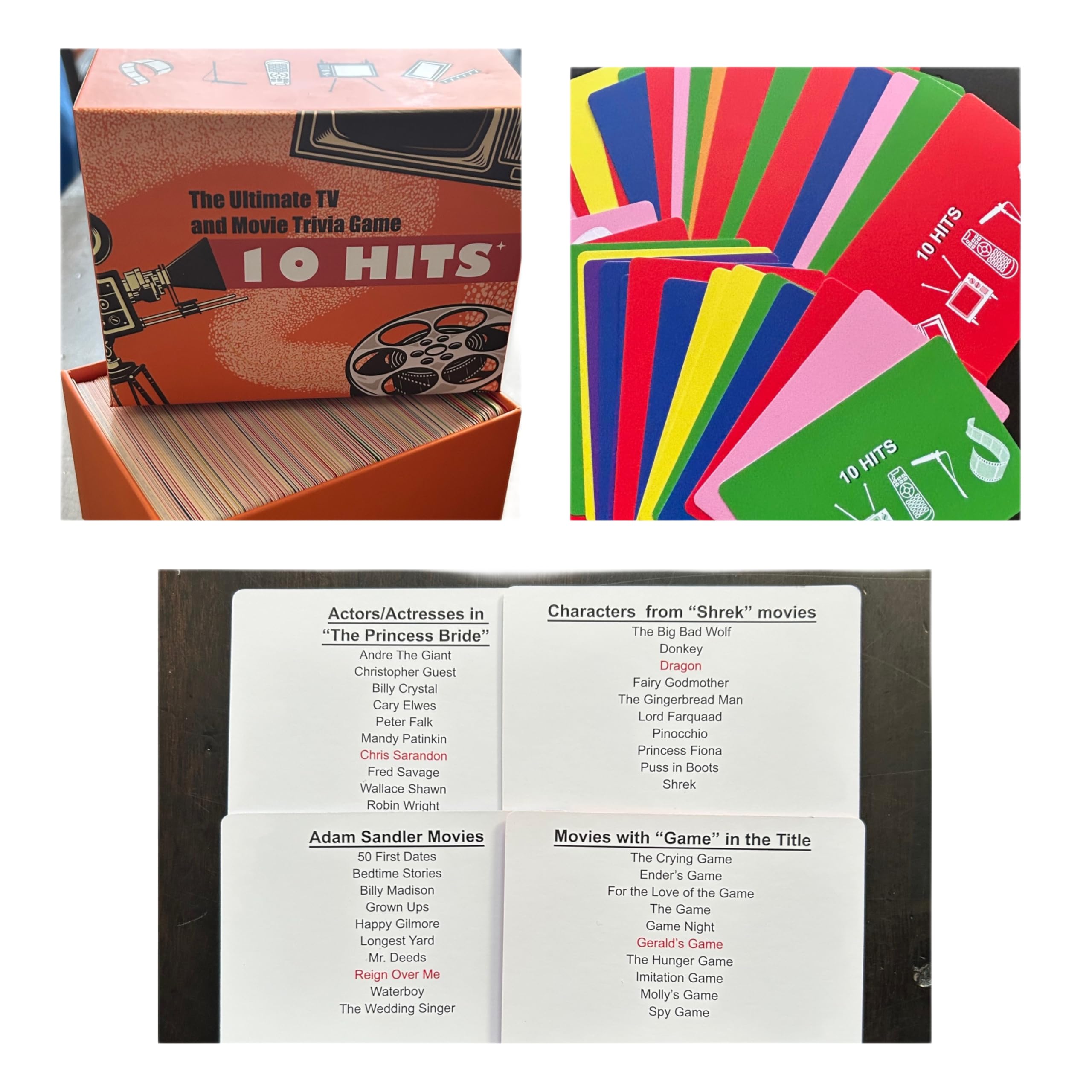 10 Hits TV & Movies Trivia Card Game night setup, perfect for spontaneous play anywhere.