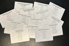 10 Hits TV & Movies Trivia Card Game score card, helps track points smoothly.