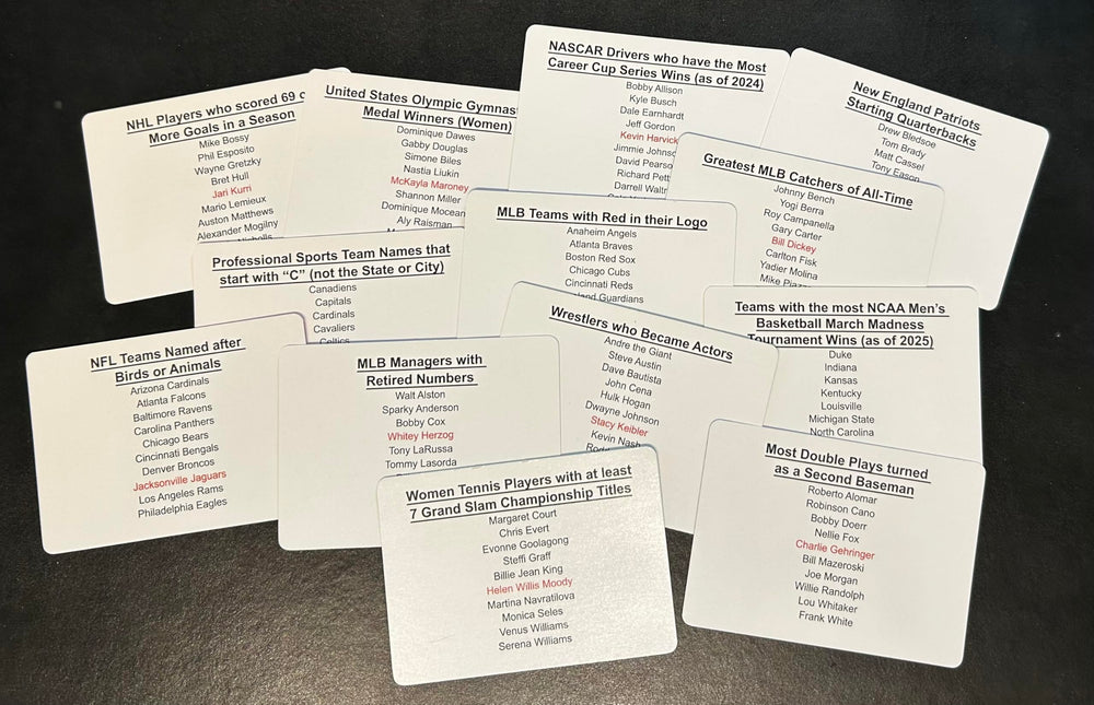 Basketball category card from 10 Hits fuels fast-paced questions.