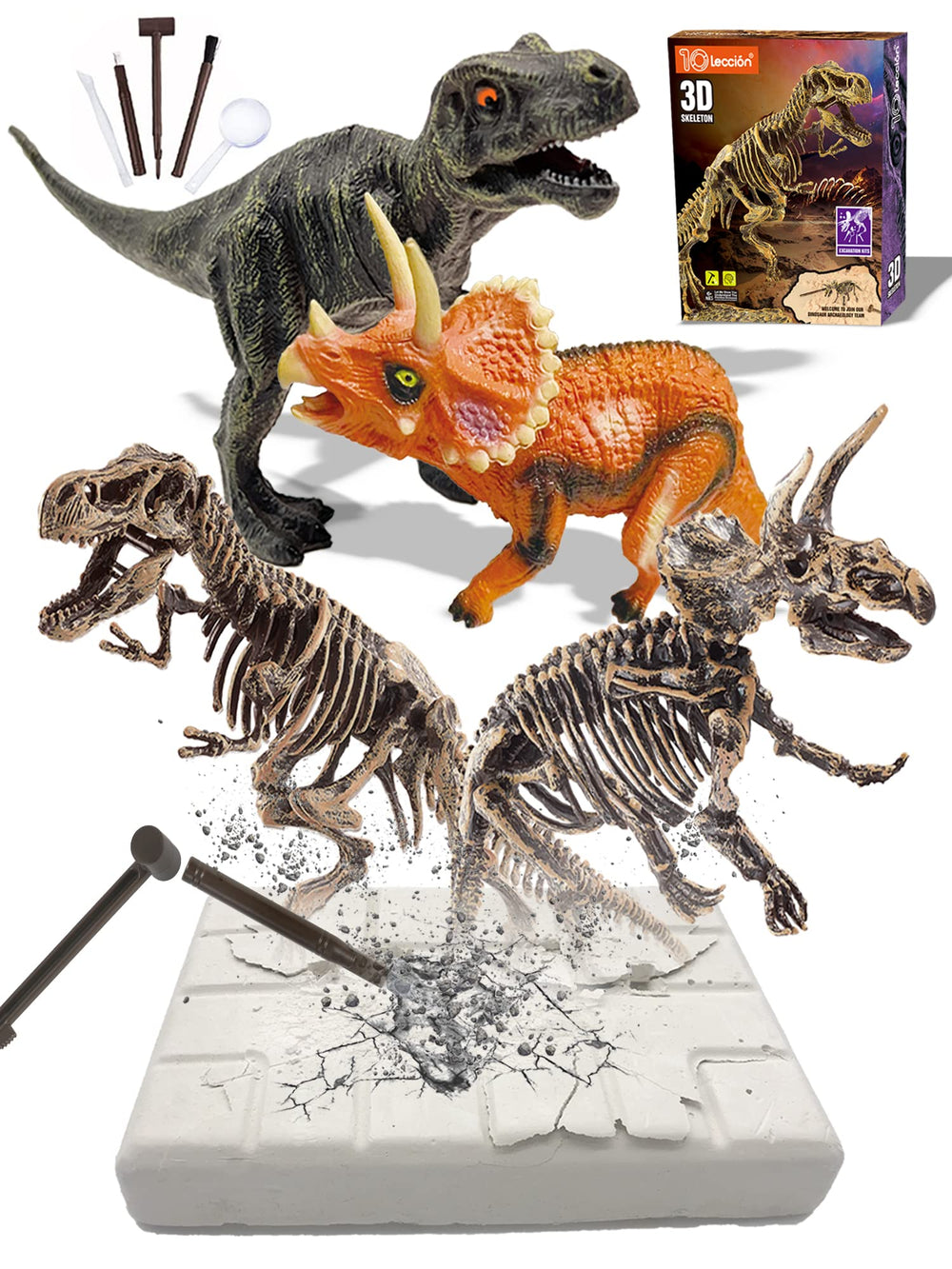 10Leccion dinosaur fossil dig kit box for an engaging at-home science experience