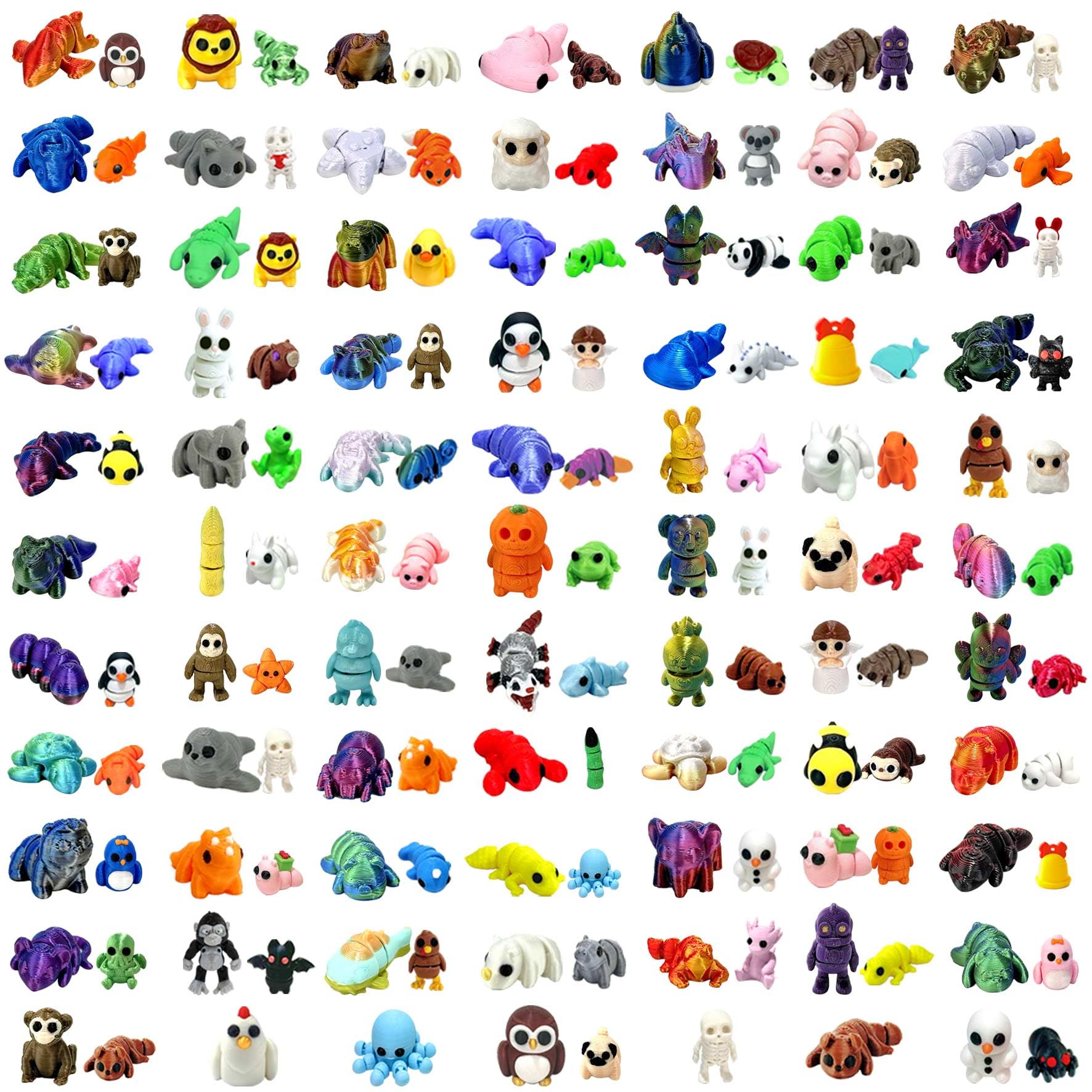 150Pcs Random 3D Printed Animals gift pack for birthdays and holidays.