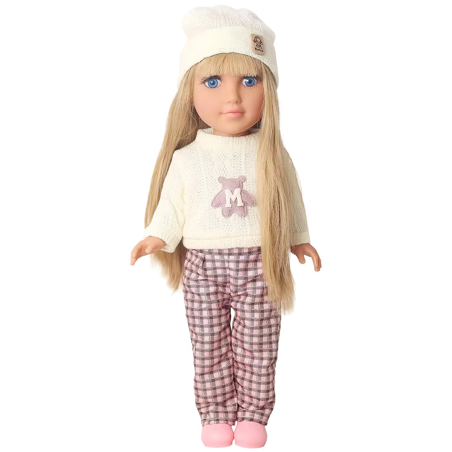 18INDC 18-inch doll knit top close-up for cozy styling and imaginative play.