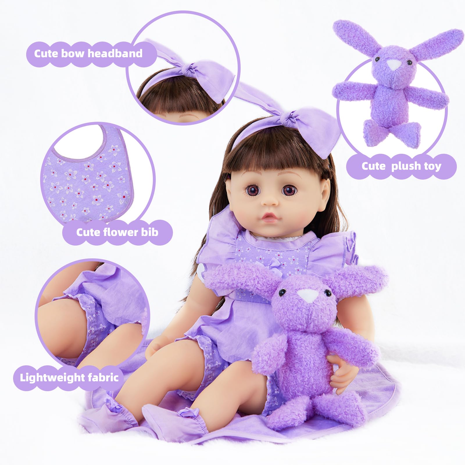 18INDC baby doll feeding bottle for realistic pretend feeding sessions