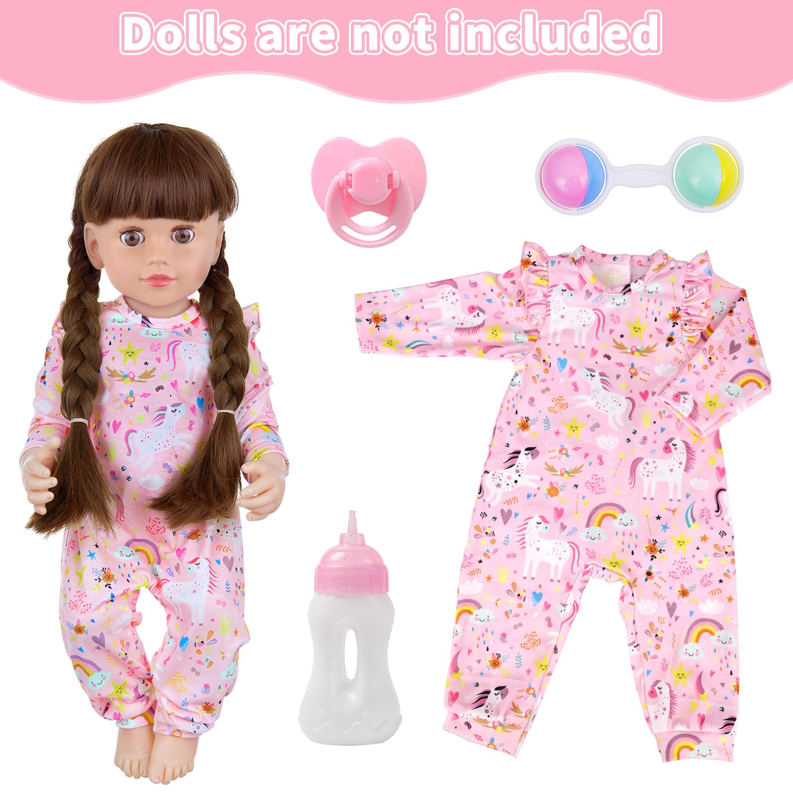 18INDC pink jumpsuit for 16-22 inch dolls for dressing up