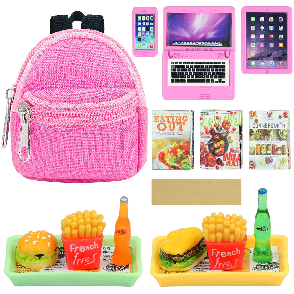 18INDC mini laptop for imaginative play with dollhouse scenes